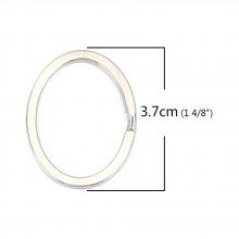 Ring Schlüsselanhänger ovale Form Edelstahl 37 x 29 mm