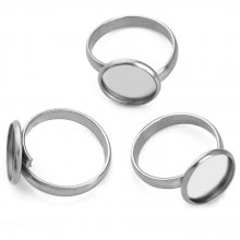 1 Halter Cabochon Ring 12 mm Silber N°05