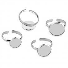 1 Halter Cabochon Ring 10 mm Silber N°06