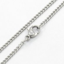 Halskette Nr. 14 aus Edelstahl 50 cm Silber