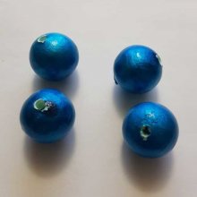 Perle rund Papiermaché GT 24mm Blau Türkis
