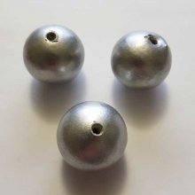 Perle rund Papiermaché GT 30mm Silber