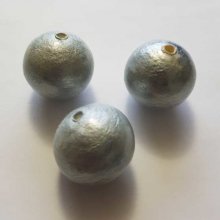 Perle rund Papiermaché GT 30mm Grau Blau