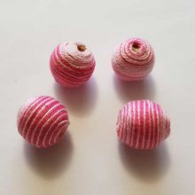 Perle gewebt Draht 19 mm Rose