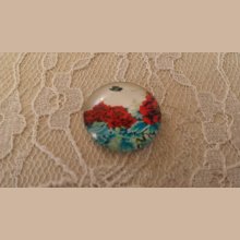 runder Glas-Cabochon 20mm Blume 01-047 