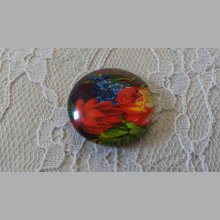 runder Glas-Cabochon 20mm Blume 01-031 