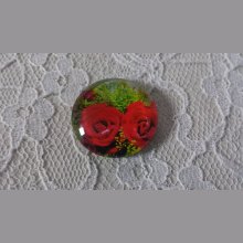 runder Glas-Cabochon 20mm Blume 01-019 