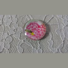 runder Glas-Cabochon 20mm Blume 01-018 