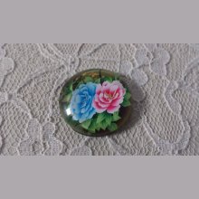 runder Glas-Cabochon 20mm Blume 01-016 