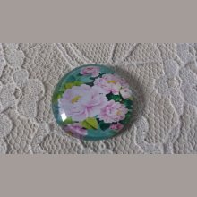 runder Glas-Cabochon 20mm Blume 01-013 