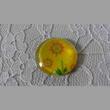 runder Glas-Cabochon 20mm Blume 01-012 