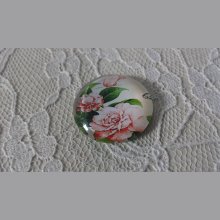 runder Glas-Cabochon 20mm Blume 01-009 