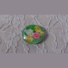 runder Glas-Cabochon 20mm Blume 01-007 