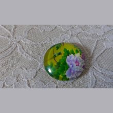 runder Glas-Cabochon 25mm Blume 01-044 