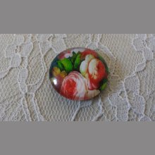 runder Glas-Cabochon 25mm Blume 01-039 