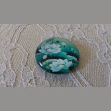 runder Glas-Cabochon 25mm Blume 01-036 