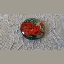 runder Glas-Cabochon 25mm Blume 01-035 