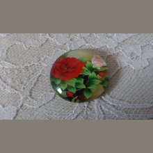 runder Glas-Cabochon 25mm Blume 01-033 