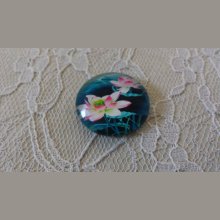 runder Glas-Cabochon 25mm Blume 01-032 