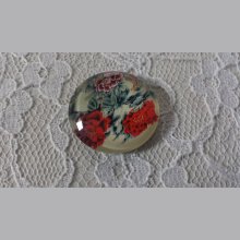 runder Glas-Cabochon 25mm Blume 01-026 