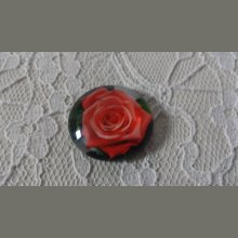 runder Glas-Cabochon 25mm Blume 01-022 