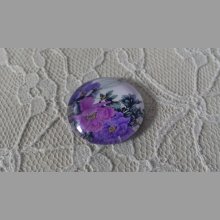 runder Glas-Cabochon 25mm Blume 01-010 