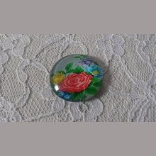 runder Glas-Cabochon 25mm Blume 01-005 