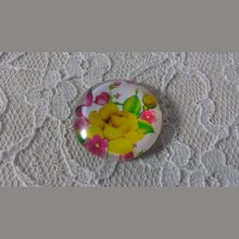 runder Glas-Cabochon 25mm Blume 01-002 