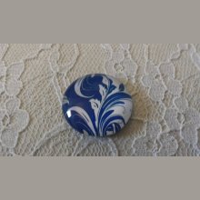 runder Glas-Cabochon 25mm Blume 042 