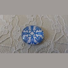 runder Glas-Cabochon 25mm Blume 040 