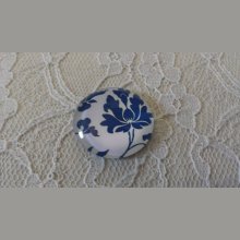 runder Glas-Cabochon 25mm Blume 030 