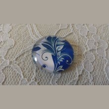 runder Glas-Cabochon 25mm Blume 029 