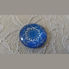 runder Glas-Cabochon 25mm Blume 027 