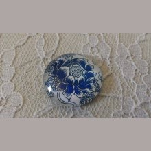 runder Glas-Cabochon 25mm Blume 021 