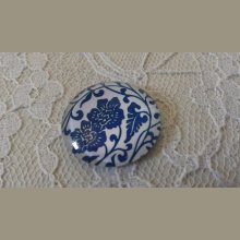 runder Glas-Cabochon 25mm Blume 020 