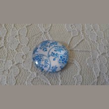 runder Glas-Cabochon 25mm Blume 012 