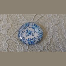 runder Glas-Cabochon 25mm Blume 010 