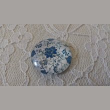 runder Glas-Cabochon 25mm Blume 009 