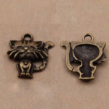 Lot von 5 Katzen Charms aus bronzefarbenem Metall-Nr. 01 Katzenanhänger 