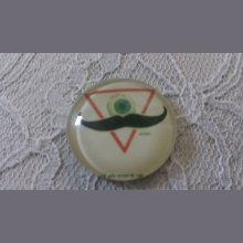 cabochon rund glas 25mm schnurrbart 041 