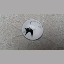 runder Glas-Cabochon 25mm Katze 019 