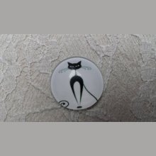 runder Glas-Cabochon 25mm Katze 016 