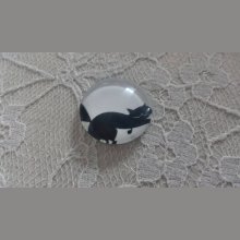 runder Glas-Cabochon 25mm Katze 003 