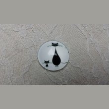 runder Glas-Cabochon 20mm Katze 007 