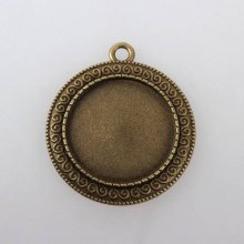 2 Cabochon-Halterungen 25mm Bronze, Cabochon-Anhänger 119AB 