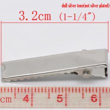 Satz von 20 Krokodilklemmen - Silberfarben 32 mm x 7 mm.