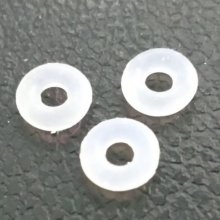20 Ringe Perlenblocker Gummi weiß 6 mm