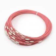 1 Halsband mit starrem, rosafarbenem Draht, Schraubverschluss Nr. 01