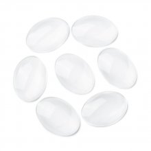 10 Cabochons Ovale 25 x 35 mm aus transparentem Lupenglas Nr. 20