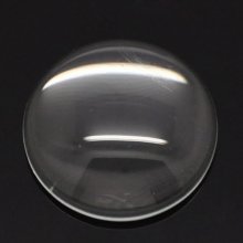 10 Cabochons Rund 18 mm aus transparentem Lupenglas Nr. 07